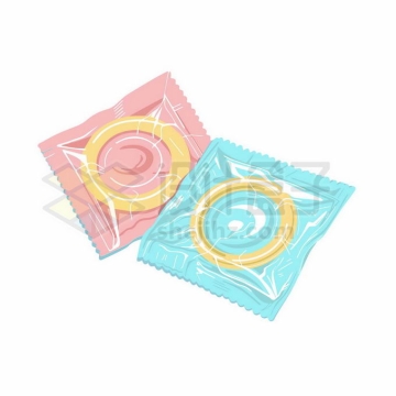 粉色和蓝色包装的避孕套安全套5248243矢量图片免抠素材免费下载
