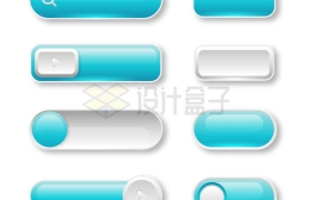  8 blue glass style crystal buttons 5562356 vector picture cut free materials