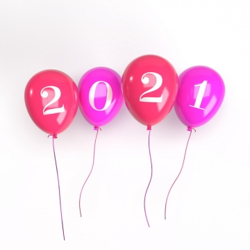 红色气球2021年立体字体206041免抠图片素材
