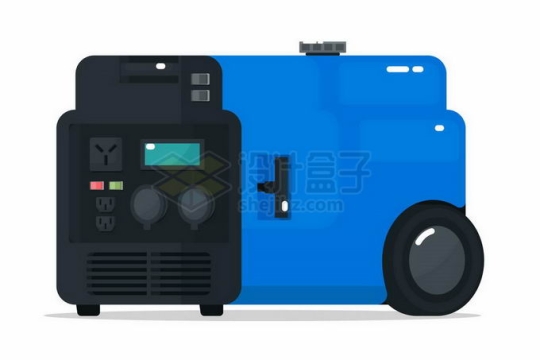 一台蓝色便携式小型柴油发电机3054965矢量图片免抠素材