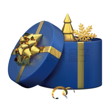 圣诞节打开的蓝色礼物盒3D模型5731454矢量图片免抠素材