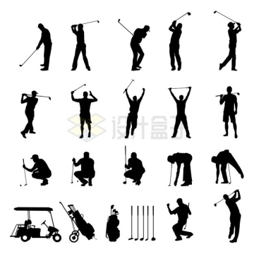 20款打高尔夫球的人物剪影3481916矢量图片免抠素材