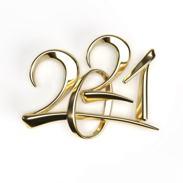 金色金属色风格2021立体艺术字体344675免抠图片素材
