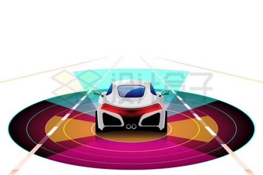 自动智能汽车驾驶视觉和雷达系统6247572矢量图片免抠素材
