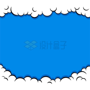 卡通白云组成的蓝色背景图4128954矢量图片免抠素材