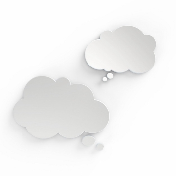 两款3D立体白色云朵对话框925876png图片素材