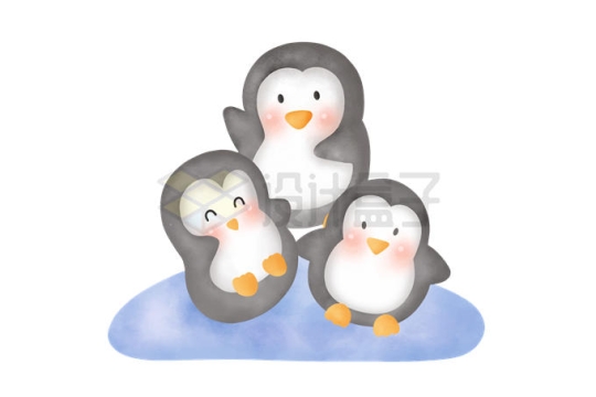 三只可爱的卡通小企鹅4377363矢量图片免抠素材