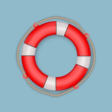 游轮上的红白相间的救生圈游泳圈免抠矢量图片素材