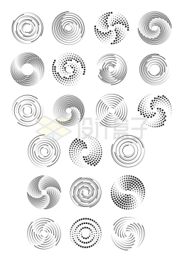 21款抽象螺旋形状漩涡图案5852996矢量图片免抠素材