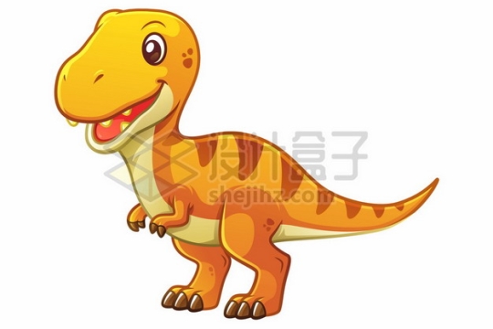 一只可爱的黄色卡通霸王龙暴龙灭绝恐龙533162图片免抠矢量素材