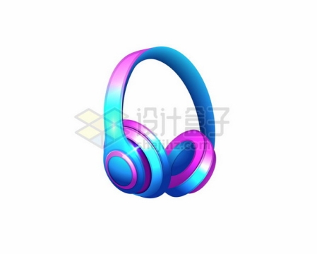 彩色绚丽的头戴式无线耳机耳麦364277png图片素材