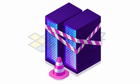 抽象紫色服务器正在维护中服务器崩溃了png图片免抠矢量素材