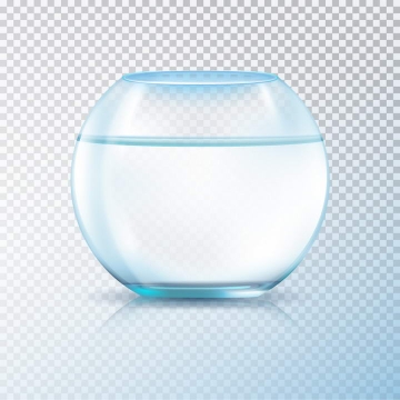 平静水面的球形透明玻璃鱼缸图片免抠素材