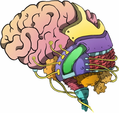大脑和机械的结合体抽象插画442674png免抠图片素材