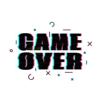 抖音故障风GAME OVER游戏结束字体3060301矢量图片免抠素材