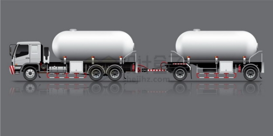 两节串联的油罐车食用油鲜奶运输车特种卡车png图片素材