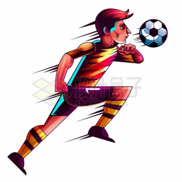 踢足球的运动员手绘漫画插画8609506矢量图片免抠素材