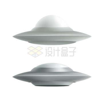 两款银灰色的飞碟不明飞行物1561828矢量图片免抠素材