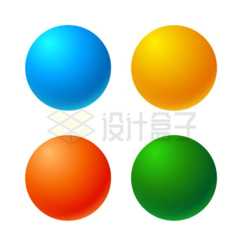 蓝色橙色红色和绿色圆球小球7930583矢量图片免抠素材