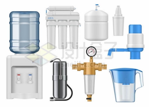 饮水机和家用净水机以及各种净水器9365659矢量图片免抠素材免费下载