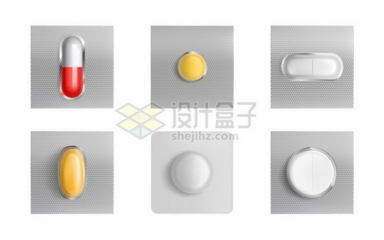 6种类型的药片药品铝箔包装技术931389矢量图片免抠素材