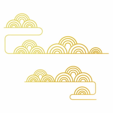 金色线条祥云图案中国风装饰7131335矢量图片素材