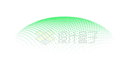 绿色圆点组成的半球型装饰4851215矢量图片免抠素材