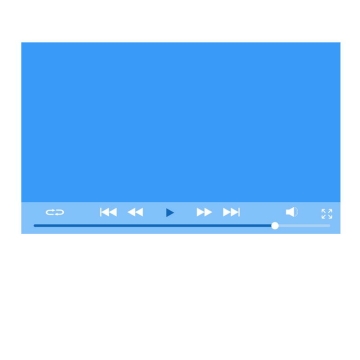 扁平化风格蓝色电脑视频播放器界面设计6018928图片素材