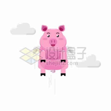 飞起来的粉红色小猪卡通飞猪6637588矢量图片免抠素材