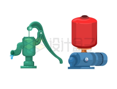 人工压水泵和电动水泵6278896矢量图片免抠素材
