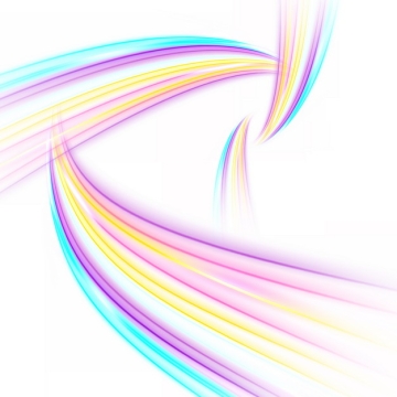 纠缠的七彩虹色发光曲线线条装饰948995png图片素材