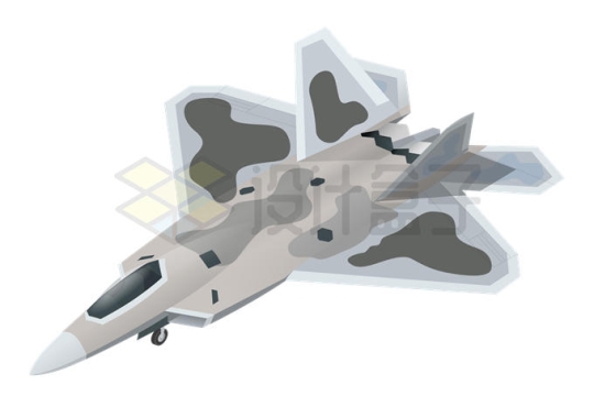 迷彩涂装的F22隐形战斗机4769029矢量图片免抠素材