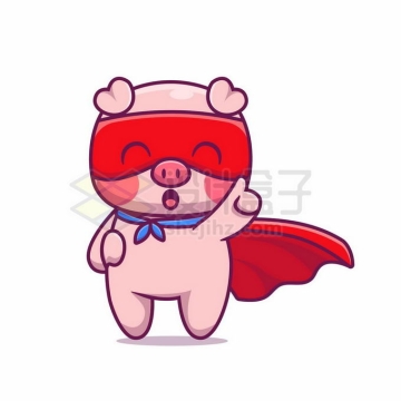 超可爱的猪猪侠红色披风卡通小猪7375024矢量图片免抠素材