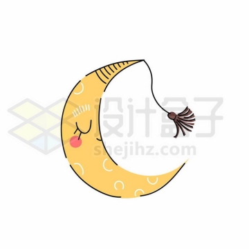 可爱的卡通月亮弯月晚安插画8741857矢量图片免抠素材免费下载
