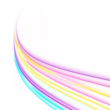 绚丽的七彩虹色发光曲线线条装饰154567png图片素材