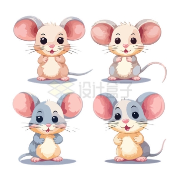 4款超可爱的大耳朵卡通小老鼠6200961矢量图片免抠素材