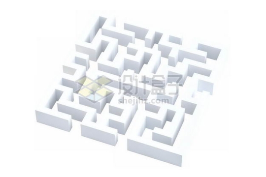 3D立体白色迷宫图案5416338图片免抠素材