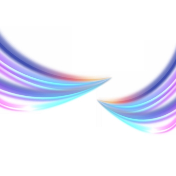 绚丽的七彩虹色发光曲线线条装饰799460png图片素材