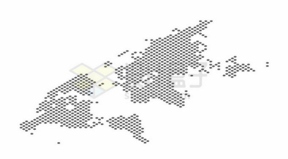 黑色圆点组成的点阵世界地图5859747矢量图片免抠素材