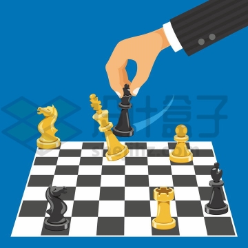 正在下棋的国际象棋棋手png图片免抠矢量素材