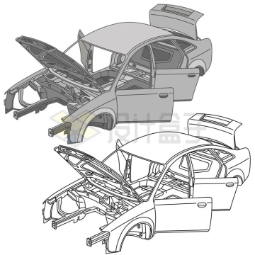 汽车拆解内部结构车身框架结构2842716矢量图片免抠素材
