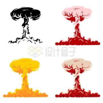 4款原子弹爆炸产生的蘑菇云6270750矢量图片免抠素材