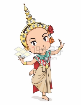 跳舞的卡通傣族美女少数民族2544248矢量图片免抠素材