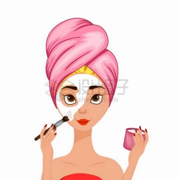  Photos of cartoon beauty png who is making up and applying mask