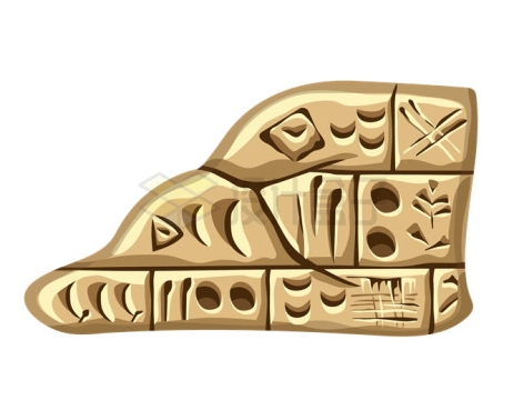 泥板上的楔形文字苏美尔人象形文字古文明原始文字1531027矢量图片免抠素材