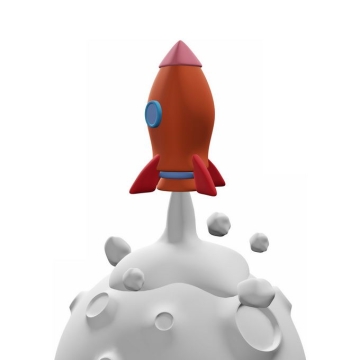 3D立体白色星球上起飞的红色火箭插画2729839图片免抠素材免费下载