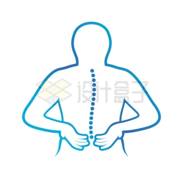 线条风格人体脊椎疼痛点5097462矢量图片免抠素材
