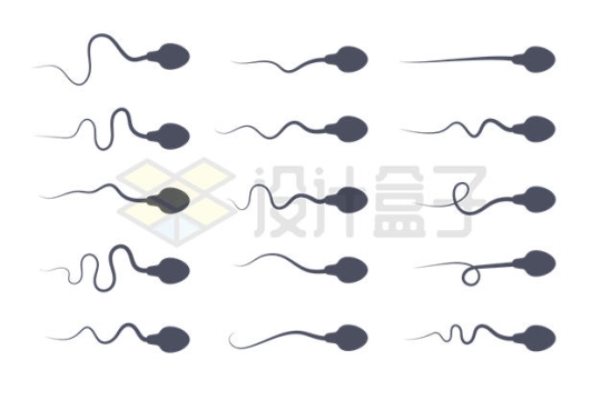 15款尾巴形态各异的精子细胞图案9081755矢量图片免抠素材