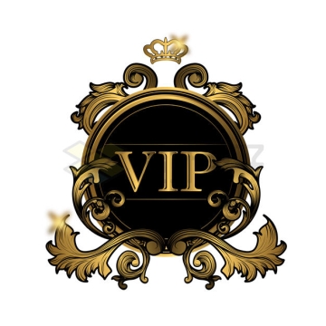  Black gold retro decorative VIP member medal badge 7275347 vector picture free material