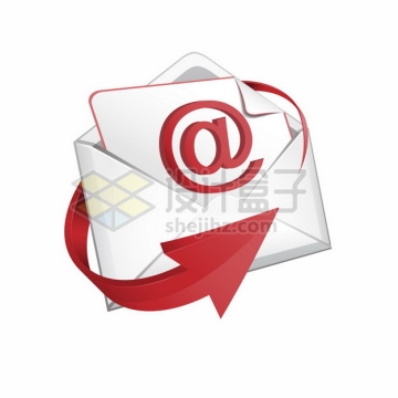 红色箭头包围的电子邮箱email标志652025png图片素材